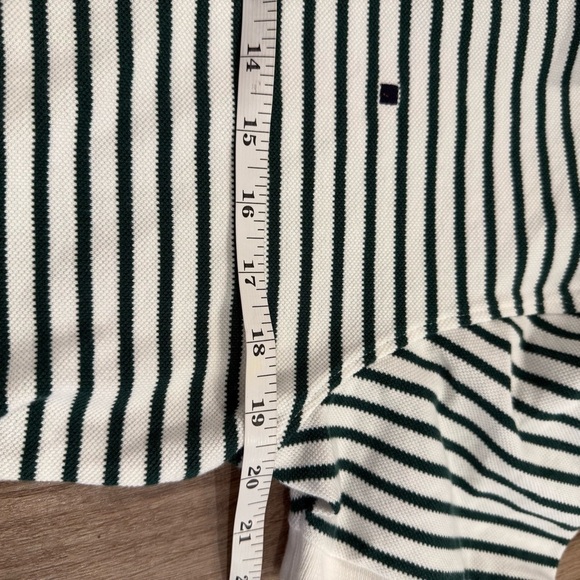 Purificacion Garcia Polo Shirt Men’s Sz L Green Stripes Logo Preppy Old Money - Picture 6 of 8
